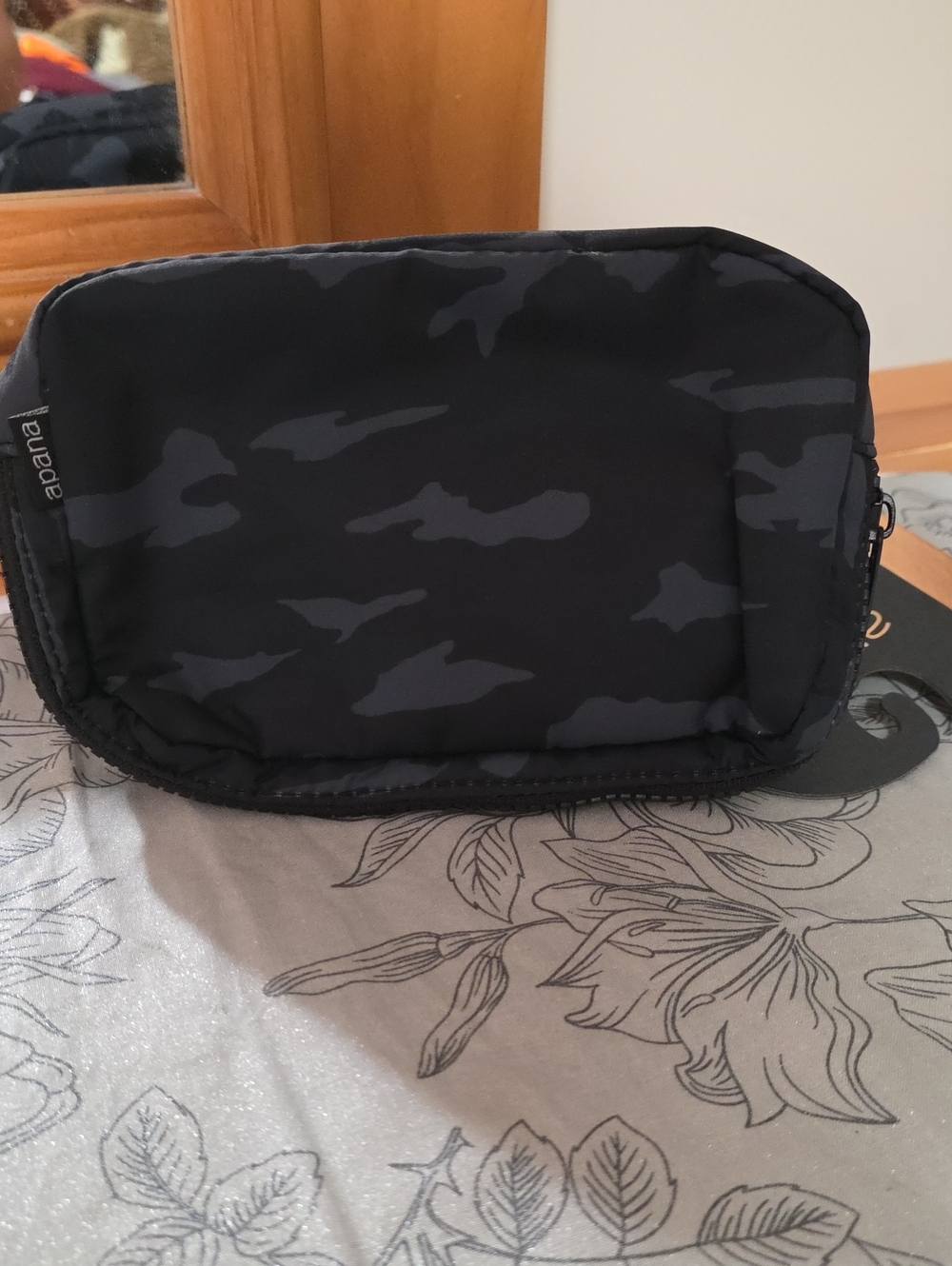 Apana Black & Charcoal Camo Belt Bag